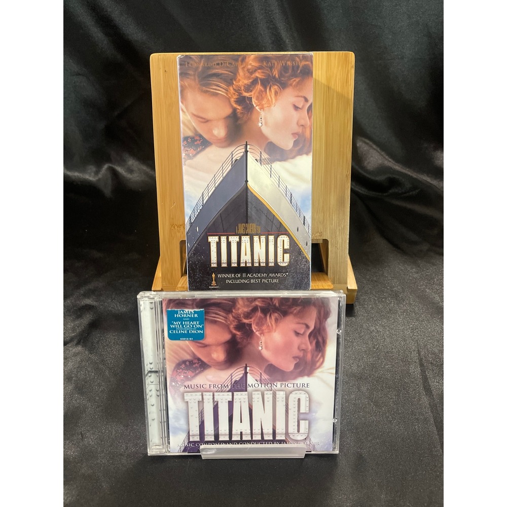 Titanic Movie Bundle VHS Tape THX Mastered and Music Soundtrack CD‎ Celine Dion